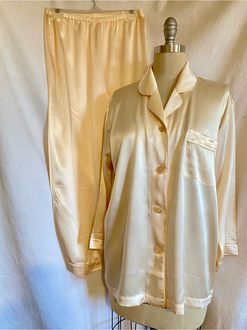 Pure silk satin lounging pj’s